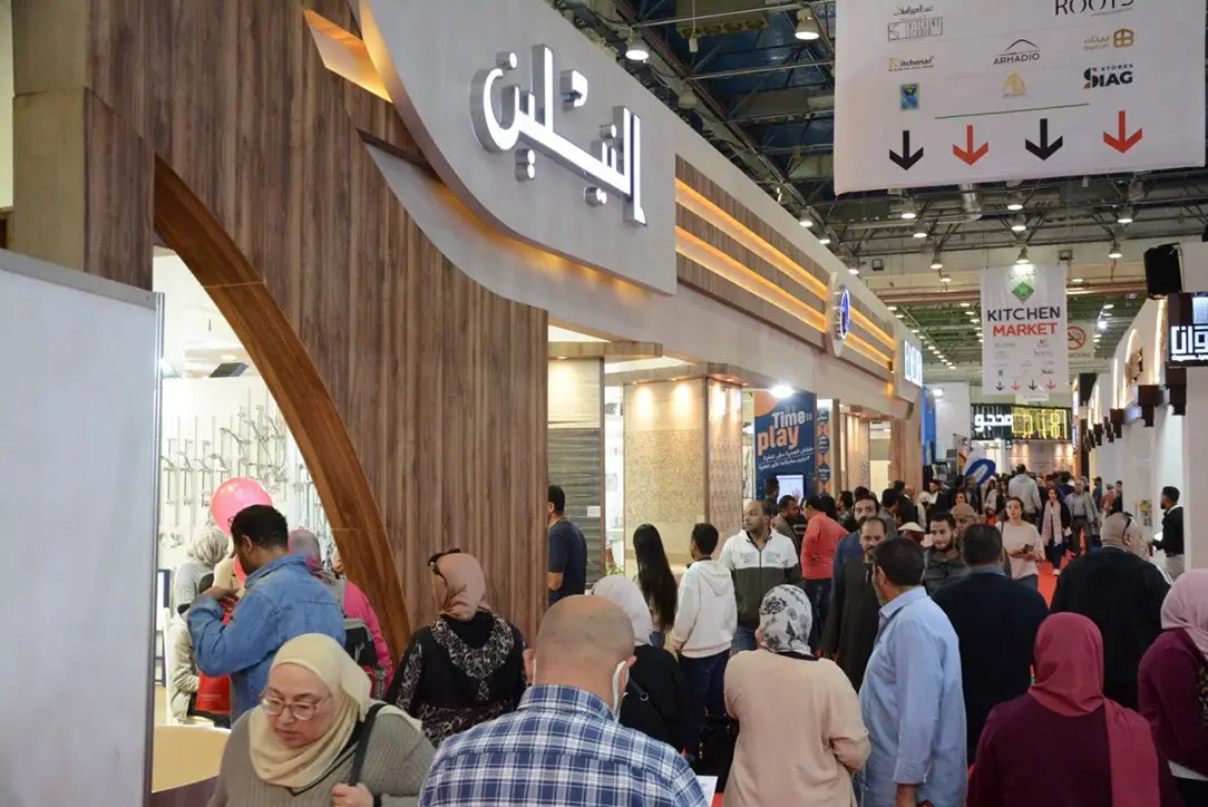 Ceramica Market hall with exhibitors and visitors
