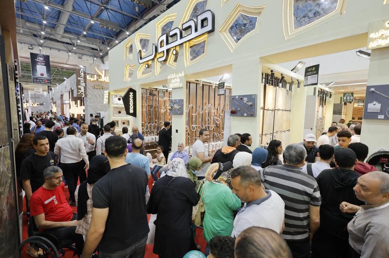 Visitors crowding the Mahgoub stand