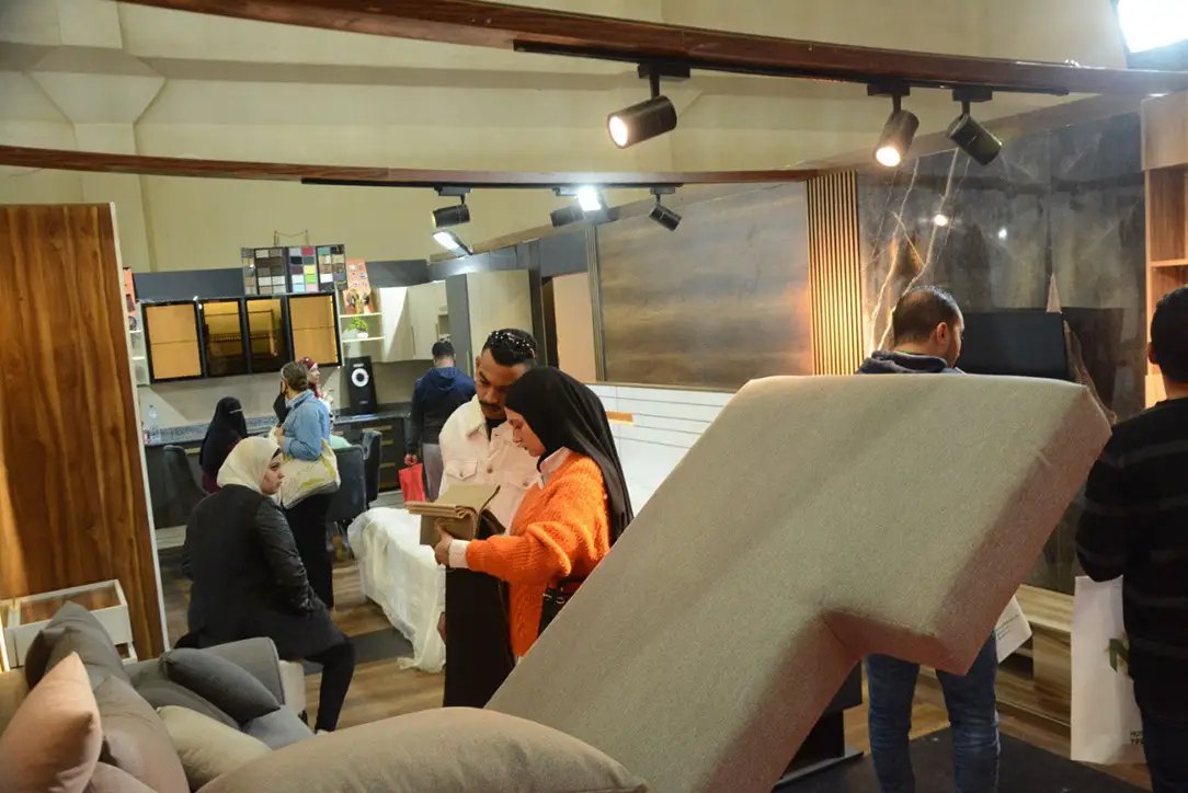 Porcelain collections presented inside a Ceramica Market booth